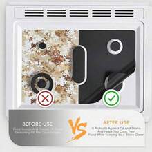 1/2 件燃气灶燃烧器盖，炉顶保护盖，燃气灶燃烧器内衬，与三星燃气灶兼容，适用于厨房烹饪，可重复使用，不粘，易于清洁 - 黑色 - 查看 2