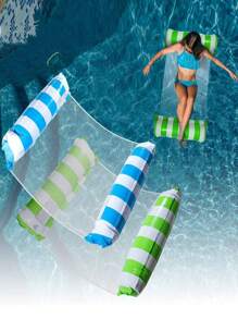 Schwimmring, aufblasbares Schwebebett, gestreifter Hängestuhl-Sonnenliege, Pool-Schwimmhilfe, Wassermatte für Schwimmbad, Sommer-Strandurlaubs-Accessoires, Strandutensilien