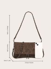 zijinling Women's Fashionable High-End Underarm Chain Mini Square Handbag, Shoulder And Crossbody Bag