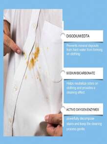120ml Detergente de lavandería - Elimina eficazmente las manchas, facilita el lavado, mantiene la ropa limpia y fresca, protege las telas, desodoriza y deja una fragancia agradable. Disuelve las manchas comunes para restaurar la ropa a como nueva. Limpia suavemente sin dañar las manos. Elimina eficazmente diversos tipos de manchas como grasa, aceite, vino tinto, bolígrafo, fruta, lápiz de labios, sangre, amarillamiento, aceite de motor, café y talla grande.