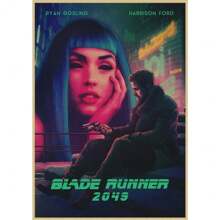 1 pezzo cartellone decorativo in tela da parete moderno con opera d'arte vintage del film Blade Runner 2049, ideale per decorare casa, sala, camera da letto, regalo opzionale con cornice