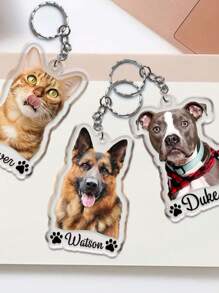 1 Personalisierter individuell gravierter farbiger Foto-Schlüsselanhänger - Anhänger aus Edelstahl und Acryl, geformter transparenter Anhänger geeignet für Taschen und Koffer usw. - Personalisiertes individuelles Valentinstag-Geschenk, perfekt für Väter, Freunde oder Paare, Fotos Ihrer Kinder, Ihrer Lieben, Ihrer Eltern und sogar Ihrer Haustiere darauf drucken, sodass Ihre kostbaren Erinnerungen immer bei Ihnen bleiben.