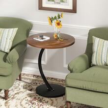 Tavolino rotondo vintage da salotto, tavolino da caffè leggero, tavolo da patio - decorazione moderna per il soggiorno, salvaspazio per soggiorno, cucina e camera da letto