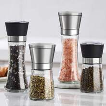 1pc Pepper Grinder, Manual Sea Salt Pepper Powder Grinding Bottle, Pepper Powder Grinding Craft Seasoning Jar, Stainless Steel Manual Grinder, Freshly Ground Coffee Beans, Black Pepper, Kitchen Sea Salt, Sichuan Pepper, Seasoning Bottle, Kitchen Tools, Color Random - View 12