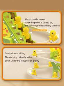 儿童小鸭滑梯轨道灯光音乐自动爬楼梯电动声光玩具男孩女孩可爱造型适合3岁以上生日礼物 - 多色 - 查看 5