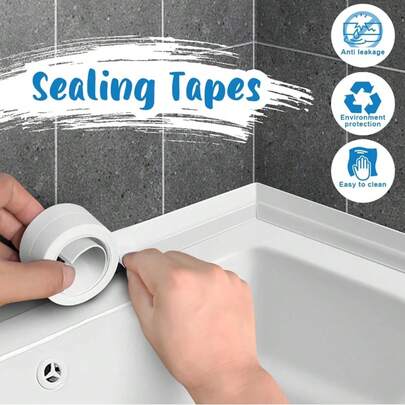 1 Roll Of PVC Waterproof Sealing Strip, Self-Adhesive Crack Strip For Sink And Stove, Corner Sealing Tape For Kitchen, Bathroom And Bathtub