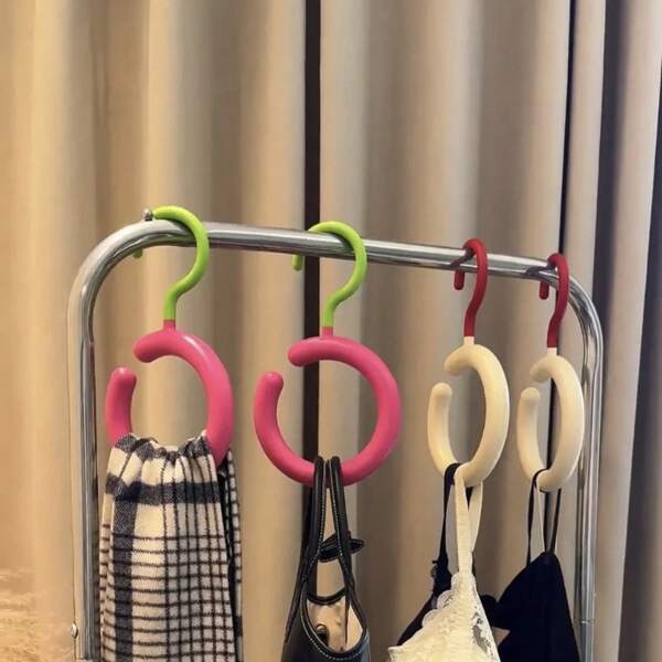 Multifunctional Dopamine Swivel Wall Hook, No Drill Needed Scarf, Hat, Bag Hanger Rack, Circular Scarf Display Stand, Can Store Various Items, Space-Saving, Tidy Storage, Easy Access, Rotatable Hook