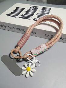 Polyamid Armband Handyband, mit gewebtem Riemen und Gänseblümchen Details - unisex Handyverlust-verhindernd, geeignet für Reisen und Outdoor-Nutzung, Geschenke für Mutter, Familie, Freunde, Geburtstag, Feiertage, Handycharm, Handykette