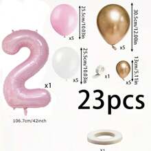 23pcs/Set Blue Pink Crown Number 1 To 9 Balloons Upright 1st Birthday Party Decorations Baby Shower Balloon