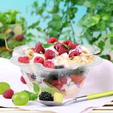 100/50/20pcs Transparent Mini Dessert Cups, Creative Flower Shaped Pudding Cups, Appetizer, Ice Cream, Yogurt, Mousse, Tiramisu Cups, Fruit Salad Party Bowls, Ideal For Birthday Party, Wedding, Baby Shower, Catering, Cocktail, Buffet, Graduation Ceremony, Holiday Dinner, Festival Gathering