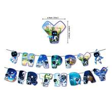 1 set decorațiuni de fundal cu robot spațial La mulți ani, accesorii pentru petrecere de ziua de naștere