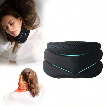 Breathable 3-Layer Sponge Neck Support With High Elasticity And Anti-Forward Tilt Cervical Support Suitable For Office And Motorcycle Use