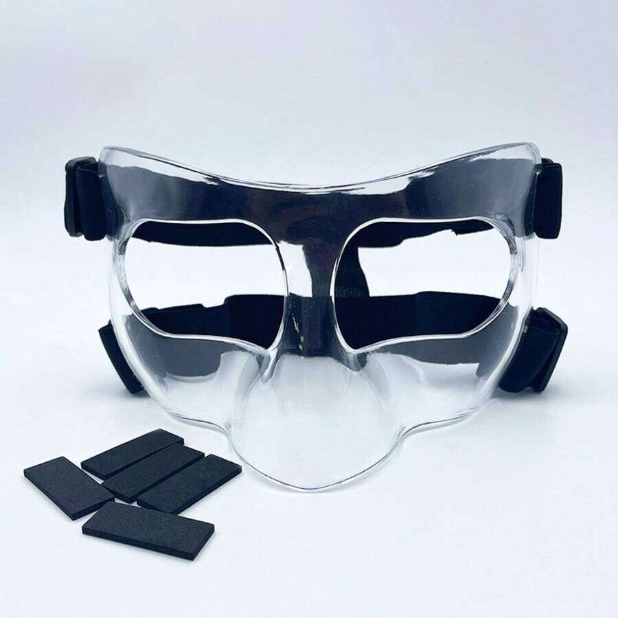 JIANNA 一体式透明ABS成人篮球防护面罩防撞鼻罩