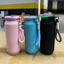 Macaron Stainless Steel  Cup Large Capacity Car Cup Rubber Paint Cola Can 500ML - trắng - Xem 7