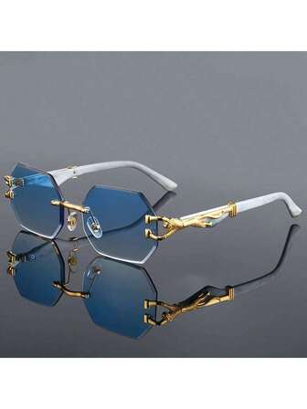 1pc Fashionable Leopard Print Sunglasses For Men
