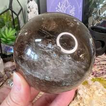 1pc Extraordinary And Rare Stunning Smoky Citrine Sphere, Featuring Beautiful Translucency With Rainbows, A Rainbow Aperture, Ideal For High-End Jewelry Creation, Perfect For Home Decor Art, And Unique Gifts For Christmas, Thanksgiving