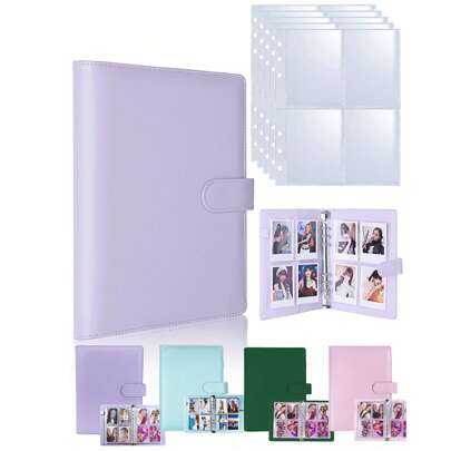 A5 PU 皮革相册活页夹，带 25 个内部胶片袋，照片卡活页夹，用于回忆和整理照片 - 适用于迷你电影、家庭、周年纪念、毕业典礼、婚礼、母亲节礼物相册活页夹