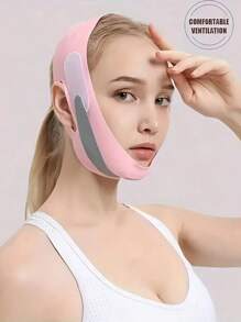 1 Peça Faixa de Levantamento Facial, Máscara Facial em Forma de V para Dormir, Tira para o Queixo, Adequada para Exercícios, Yoga, Máscara Facial, Uso Durante o Sono para Melhor Efeito, Lavável e Reutilizável