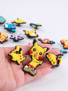 pokemon 11/20/27 Pcs Pokemon Patches Set - Fun DIY Shoe Decors, Unique Multicolored Pikachu Hole Shoe Decorations For Personalized Footwear; Ideal Gift For Pokemon Fans, Party-Goers And Collectors. PVC Soft Gel Cartoon Character 3D Decorations For Phone Cases, Water Bottles, Cute Anime Decors, Birthday Gift For Girlfriend (No Adhesive On Back)