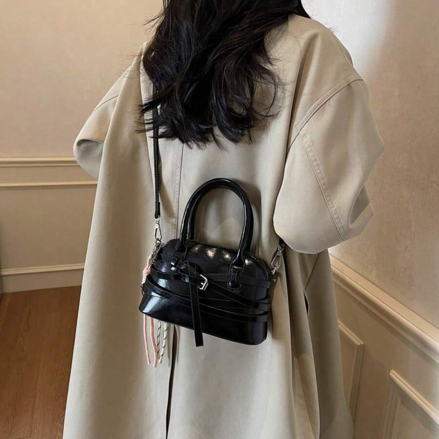 Women's Korean Style All-Match Shoulder Bag High-End Niche Design S Bag - Black + Pendant - View 1