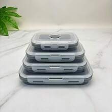 1 Set/2 Sets/3 Sets/4 Sets Silicone Folding Lunch Box Food Storage Container, European Simple Design, Portable, Freezer & Microwave Friendly, Suitable For Holiday Gatherings, Camping, Celebrations,Back To School - Multicolor - View 21