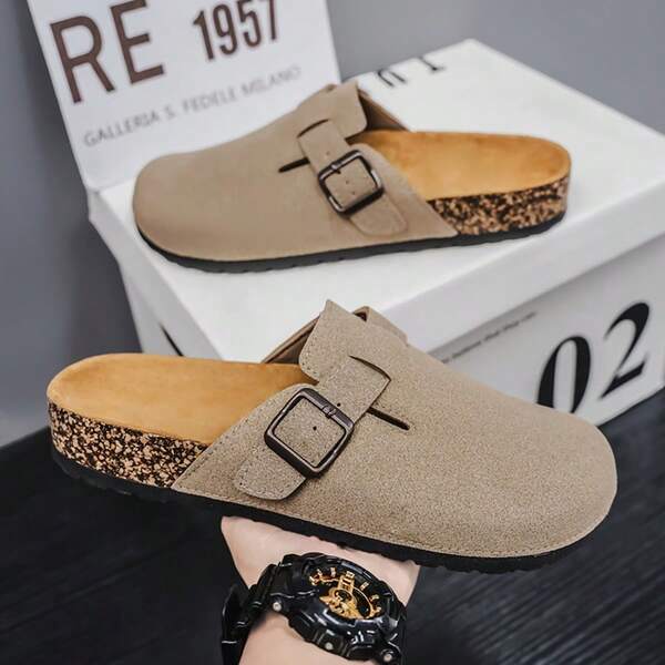 1 par de chinelos unissex de novo estilo, chinelos fofos com argolas nos dedos, sola macia, sandálias fechadas com sola grossa