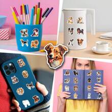 55 PIEZAS de pegatinas mixtas de perro, pegatinas de estética de vinilo para scrapbooking, diario, parachoques, monopatín, botella de agua, dibujos animados, casco duro, pegatinas y calcomanías para automóvil