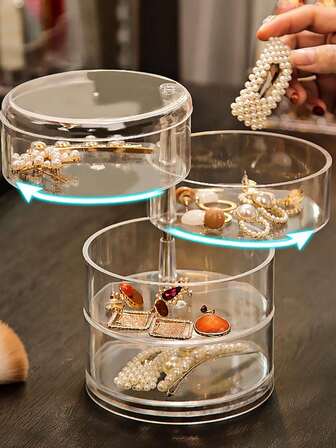 1PC Cosmetic Storage Box Jewelry Headband Earrings Powder Puff Rack