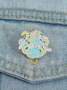 1 Stück Medusa Emaille-Pin - Griechische Mythologie Kunst mit grünen Schlangen - Mythisches Abzeichen für Geschichtsinteressierte & Schmuckstück