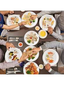 10/50pcs 6/8 Inch Thick Luxury Sugarcane Fiber Paper Plates - Reusable, Leak-Proof, Disposable, Suitable For Celebration Events