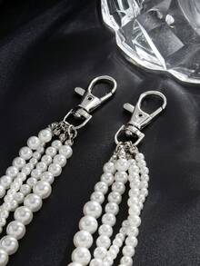 1 套经典男士钻石四叶草和珍珠裤链，多层个性化时尚男士配饰