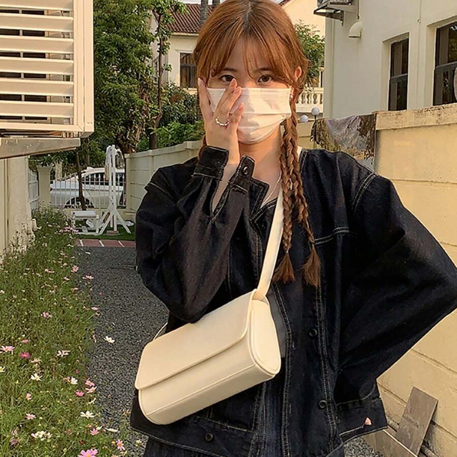New Korean-Inspired Minimalist Square Bag, Versatile Shoulder Bag, Underarm Bag, And Crossbody Bag With Fine Craftsmanship, Minimalist Design, And Premium Quality - White - View 1