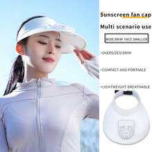 Sombrero con ventilador alimentado por USB, protección solar para mujeres para exteriores, sombrero ventilado, batería de ión de litio de 300mAh - Multicolor - Ver 8