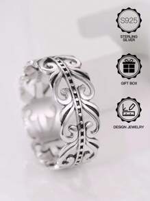 1 pieza Anillo de plata de ley S925 con diseño de nudo celta en forma de corazón, que simboliza el amor eterno, apto para uso diario, Día de San Valentín, Día de la Madre, festival de música, regalo de cumpleaños, viene con caja de regalo