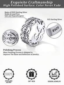 1 pieza Anillo de plata de ley S925 con diseño de nudo celta en forma de corazón, que simboliza el amor eterno, apto para uso diario, Día de San Valentín, Día de la Madre, festival de música, regalo de cumpleaños, viene con caja de regalo