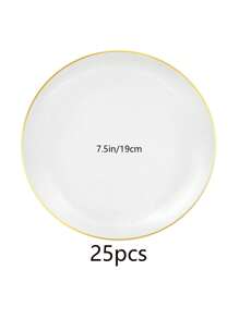 25 pièces Assiette de gâteau blanc, service de couverts de mariage de haute qualité, réutilisable et facile à nettoyer. Parfait pour la décoration de mariage, la décoration de fête, les anniversaires, les réunions de famille, les activités en plein air, l'école, la décoration de salle à manger et de cuisine pour les dîners de groupe