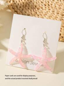1 Pair/6 Pairs Set Bohemian Sea Star Resin Pendant Women Single Pair Earring & Earring Set, Suitable For Beach Party, Gift (No Card)