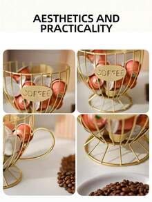 Estantería de almacenamiento de lujo al estilo nórdico para bocadillos y dulces, estantería de exhibición para mostrador de cafetería, organizador de cápsulas de café para el hogar - Multicolor - Ver 8