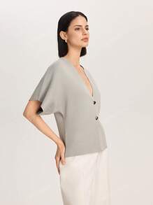 Cárdigan de punto informal de unicolor con botones delanteros para mujer, para verano y otoño