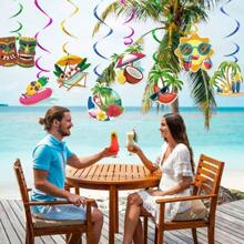 24 pezzi Decorazione estiva per piscina e spiaggia - Decorazioni sospese a spirale per festa in piscina, festa di compleanno estiva hawaiana, addobbi per celebrazioni all'aperto