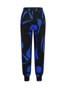 Celana Jogger Kasual Wanita dengan Tali Serut - Biru - View 4