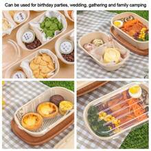 10/20Pcs Portable Disposable Packing Light Food Box 700ml/1000ml Paper Pulp Lunch Box Divided Lunch Box