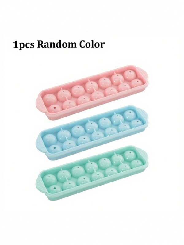 2-Layer Plastic Box With Lid, Round Ice Cube Tray, Ice Mold