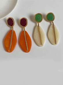 ZAA New Fashion Irregular Geometric Resin Dangle Earrings