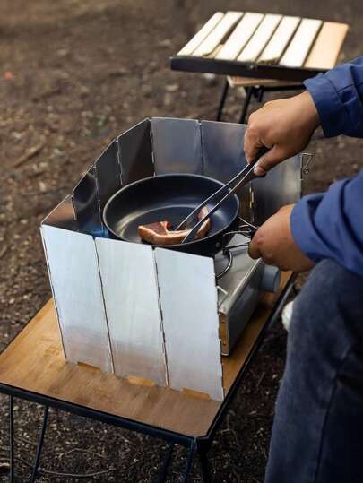 1 Set Ultra-Light Aluminum Camping Stove Windshield - Perfect For Outdoor Cooking