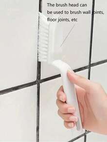 1 件套无盲点浴室清洁刷套装，带迷你瓷砖角刷 - 适用于地板、灌浆线和瓷砖接缝 - 白色 - 查看 8