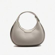 2025 New Fashion Texture Handbag Half-Moon Bag Shoulder Bag Fashionable Versatile Shoulder Bag Half-Moon Bag - Grey - View 2