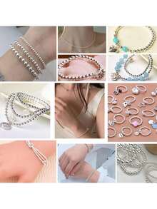 Genuine 925 Sterling Silver Beads For Jewelry Making 50Pcs 5MM Smooth Round Ball Spacer Beads For Bracelet Necklace DIY Crafts (Made In Italy) - Sterling Silver - View 4