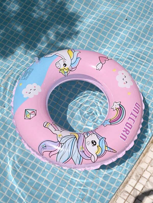 1pc Creative Unicorn Design Rainbow Pony Swimming Ring, 60-90CM Inflatable Swim Ring, Summer Swimming Pool & Beach Float, Party Decoration, Adult Vacation Fun & Relaxation, Pool Accessories