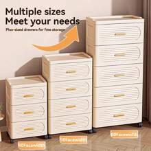3/4/5/6 Layer Rolling Multi-Purpose Storage Drawer - Large Capacity Single Door Storage Cabinet - Plastic Drawer Storage Rack, Space Saving Kitchen Storage Rack, Used For Storing Snacks, Beverages, Bookshelves, Clothes, Suitable For Kitchen, Living Room, Study Closet, Bathroom
